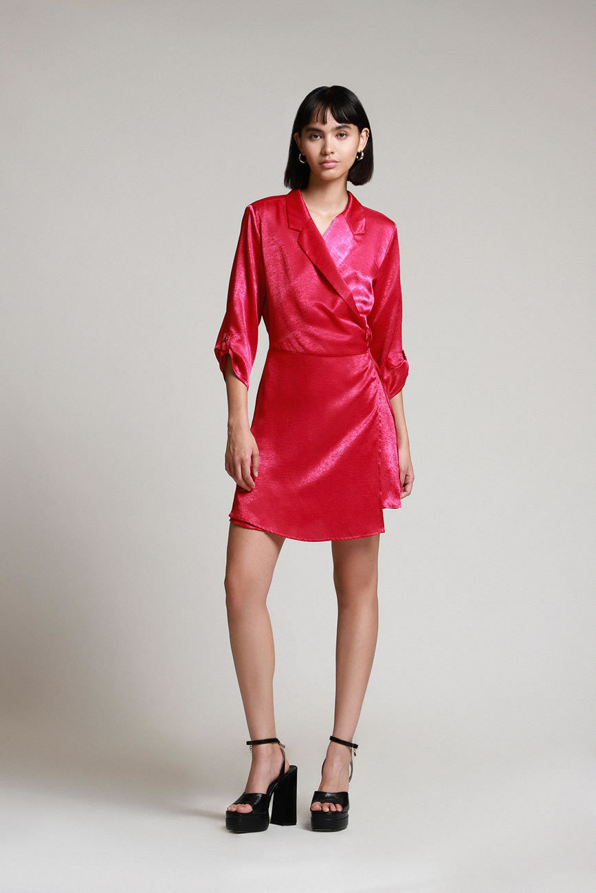 Cóctel Vestido Rojo Corto Manga Larga Outfit Outfit Vestido Rojo