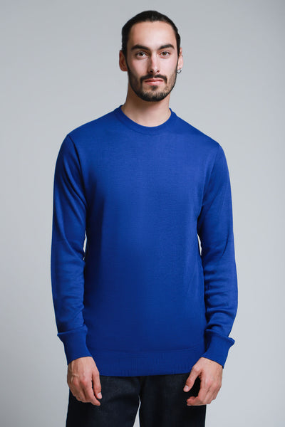 Suéter Básico Azul Cuello Redondo