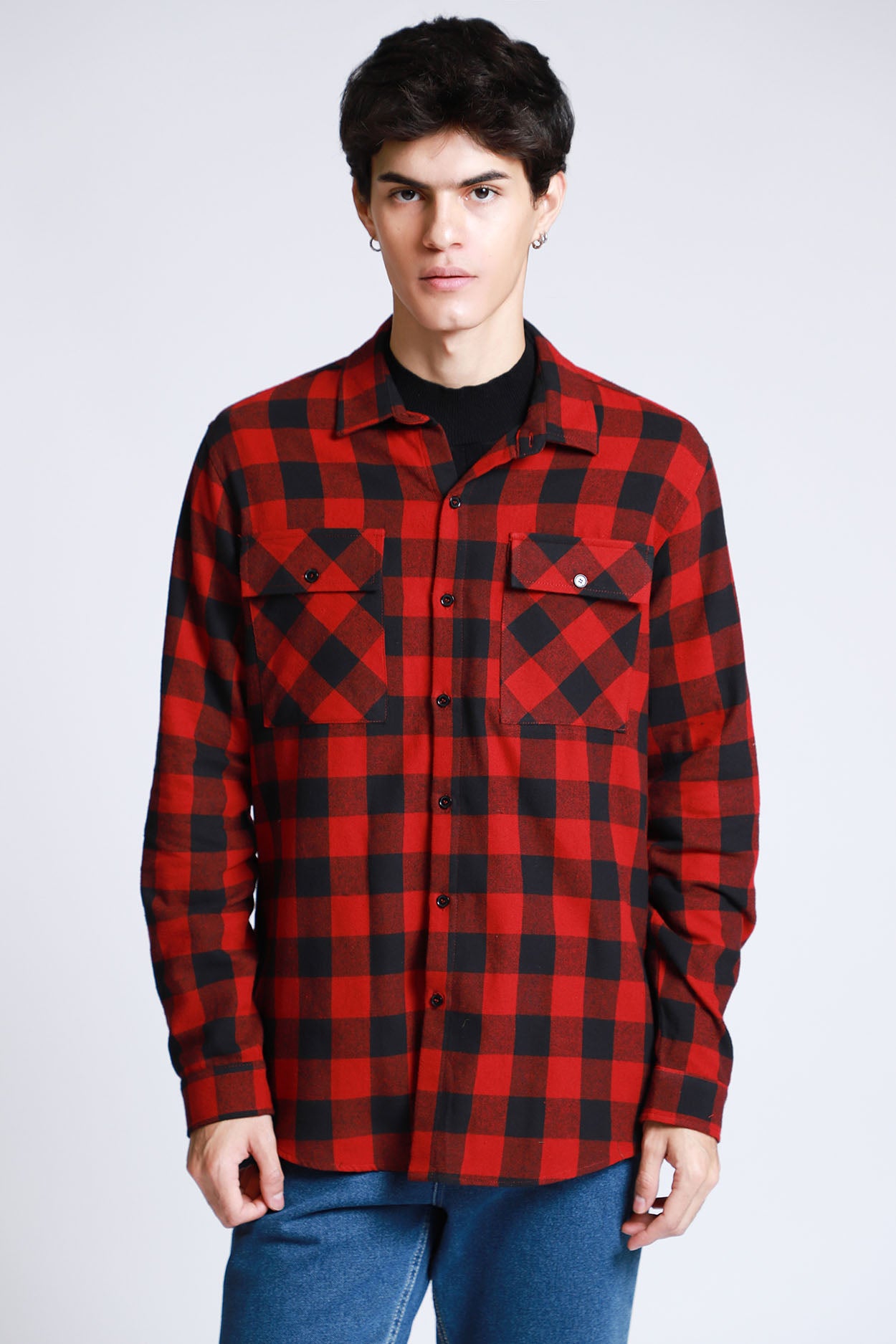 Vestimenta Casual Outfit Para Hombre Camisa A Cuadros Camisa Tipo