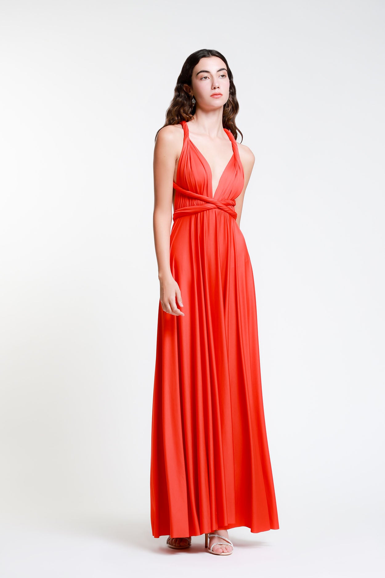 Vestido Fiesta Multifuncional Color Coral Multiformas Infinity