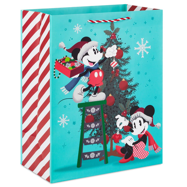 Bolsa de regalo grande navideña de Disney Mickey y Minnie, 13
