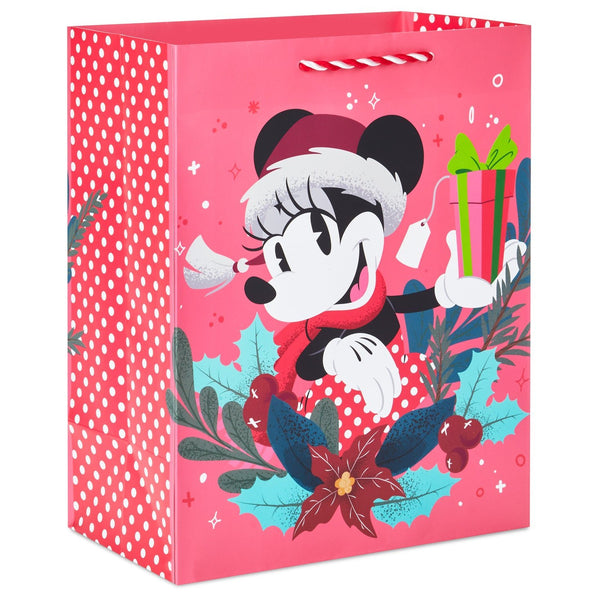 Bolsa de regalo mediana navideña de Disney Minnie Mouse, 9.6