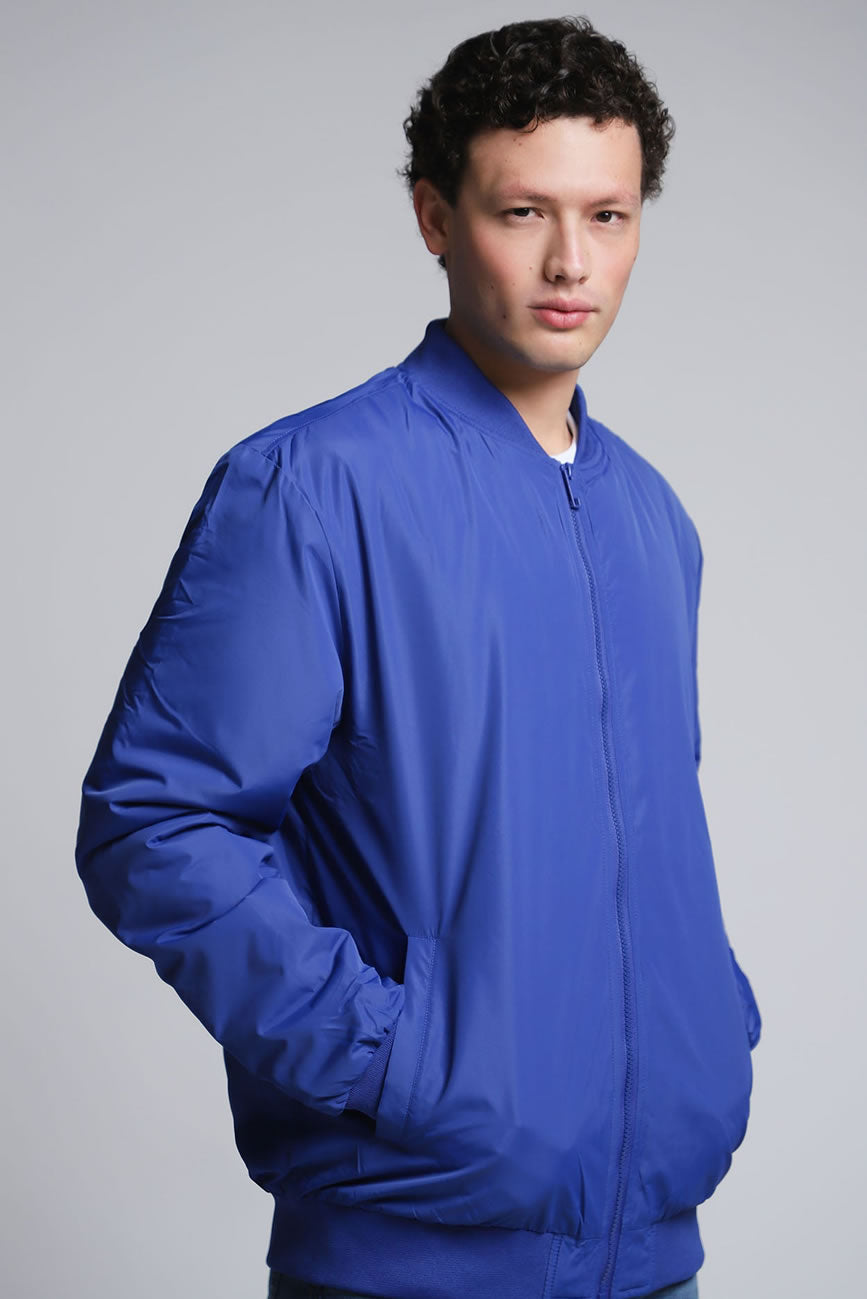 Lob Chamarra Estilo Bomber Color Azúl Rey Chaqueta Cazadora