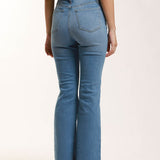 Jeans Flare Tiro Alto