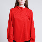 Blusa Con Corbatín Pata de Gallo