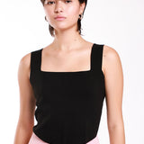 Blusa Escote Recto Tipo Corset