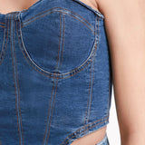 Crop Top Bustier Denim