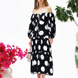 Vestido Midi Estampado Dots