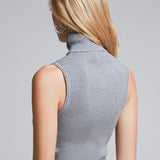 Blusa Tejido Cuello Tortuga Gris Claro