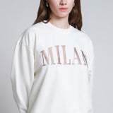 Sudadera Hueso Bordado Milan