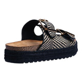 Sandalia Piso Para Mujer Lob Footwear Rafia Negro 51705051