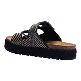 Sandalia Piso Para Mujer Lob Footwear Rafia Negro 51705051