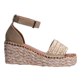 Sandalia Cuña Para Mujer Lob Footwear Rafia Beige 51705461