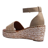 Sandalia Cuña Para Mujer Lob Footwear Rafia Beige 51705461
