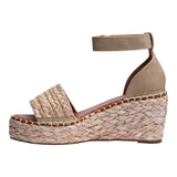Sandalia Cuña Para Mujer Lob Footwear Rafia Beige 51705461
