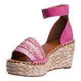 Sandalia Cuna Para Mujer Lob Footwear Rafia Rosa 51705462