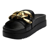 Sandalia Cuna Para Mujer Lob Footwear Pu Negro 52205466