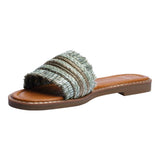 Sandalia Piso Para Mujer Lob Footwear Rafia Verde 52205468