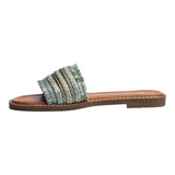 Sandalia Piso Para Mujer Lob Footwear Rafia Verde 52205468