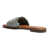 Sandalia Piso Para Mujer Lob Footwear Rafia Verde 52205468