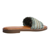 Sandalia Piso Para Mujer Lob Footwear Rafia Verde 52205468