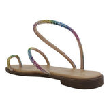 Sandalia Piso Para Mujer Lob Footwear Textile Multicolor 59705008