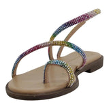 Sandalia Piso Para Mujer Lob Footwear Textile Multicolor 59705008