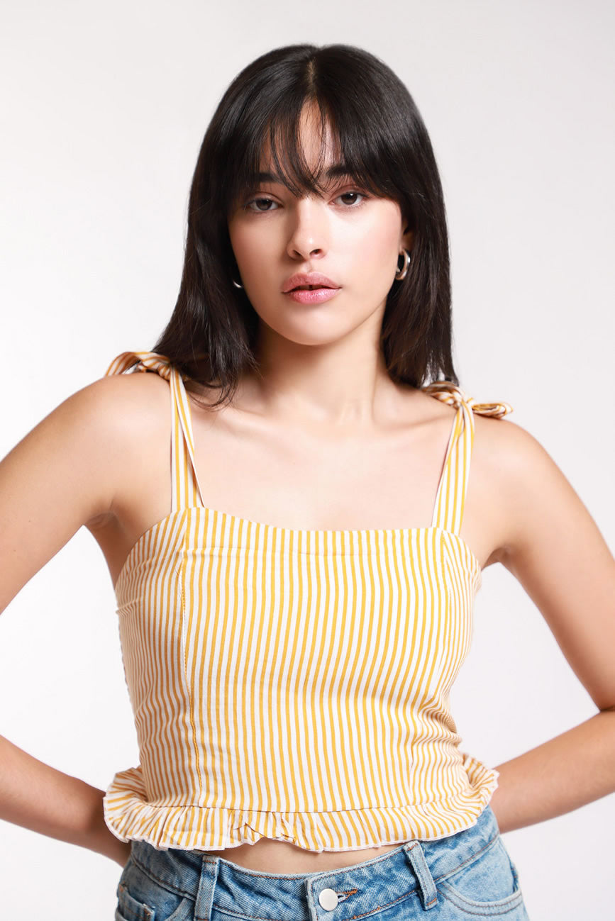 Crop Top Blusas De Tirantes 2019 Blusa De Tirantes Amarilla