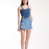 Crop Top Bustier Denim