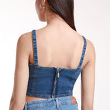 Crop Top Bustier Denim