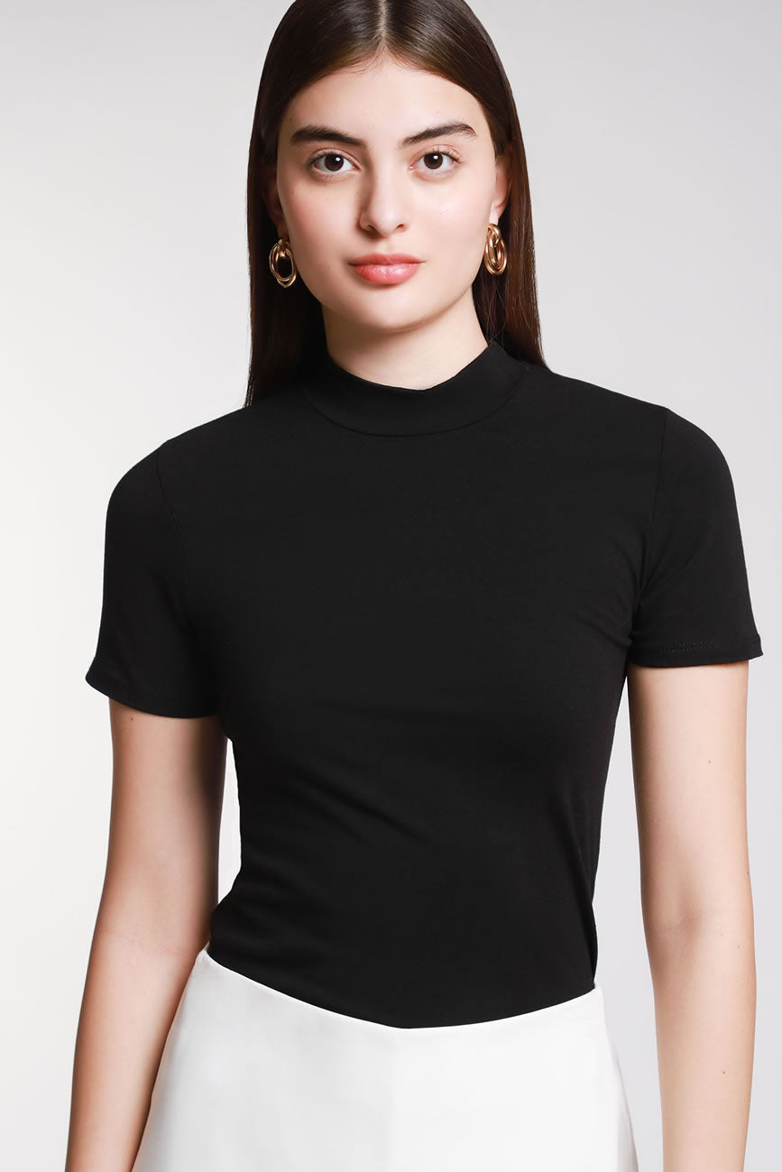 Blusa Negra Cuello De Tortuga Sin Manga Sin Mangas Outfit Blusa