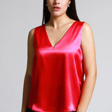 Blusa Satin Escote V