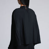 Blusa Casual Negro Tela Texturizada