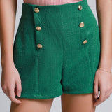 Short Tweed Con Botones