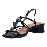 Sandalia Tacón Para Mujer Lob Footwear Gaspea Pronta Pelica Negro 86805058