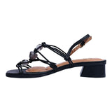 Sandalia Tacón Para Mujer Lob Footwear Gaspea Pronta Pelica Negro 86805058