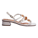 Sandalia Tacón Para Mujer Lob Footwear Gaspea Pronta Pelica Blanco 86805059