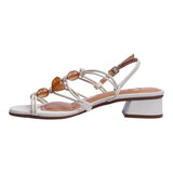 Sandalia Tacón Para Mujer Lob Footwear Gaspea Pronta Pelica Blanco 86805059