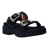 Sandalia Cuña Para Mujer Lob Footwear Pelica Negro 86805060