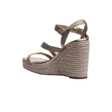 Sandalia Cuña Para Mujer Lob Footwear Textile Oro 91805032