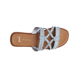 Sandalia Piso Para Mujer Lob Footwear Textile Azul 91805475