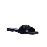 Sandalia Piso Para Mujer Lob Footwear Pu Suede Negro 91905040