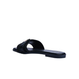 Sandalia Piso Para Mujer Lob Footwear Pu Suede Negro 91905040