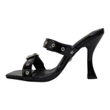 Sandalia Tacon Para Mujer Lob Footwear Pu Patent Negro 92005027