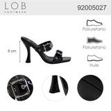 Sandalia Tacon Para Mujer Lob Footwear Pu Patent Negro 92005027