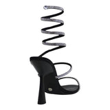 Sandalia Tacon Para Mujer Lob Footwear Pu Negro 92505002