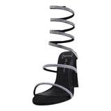 Sandalia Tacon Para Mujer Lob Footwear Pu Negro 92505002