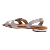 Sandalia Piso Para Mujer Lob Footwear Pu Lizard Beige 93305054