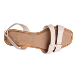 Sandalia Piso Para Mujer Lob Footwear Pu Lizard Beige 93305054