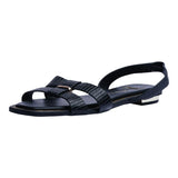Sandalia Piso Para Mujer Lob Footwear Pu Lizard Negro 93305055